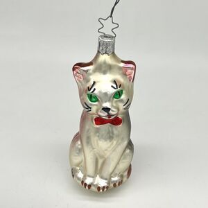 VTG Old World Christmas OWC Inge-Glas Germany Siamese Cat Blown Glass Ornament